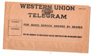 Evening Star Telegram Envelope