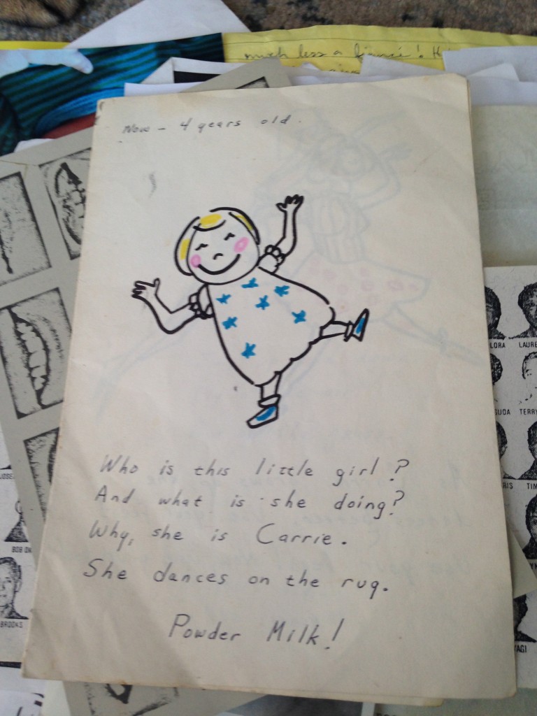My father wrote and drew books for us, in the hopes we would learn to read early.  We did.  