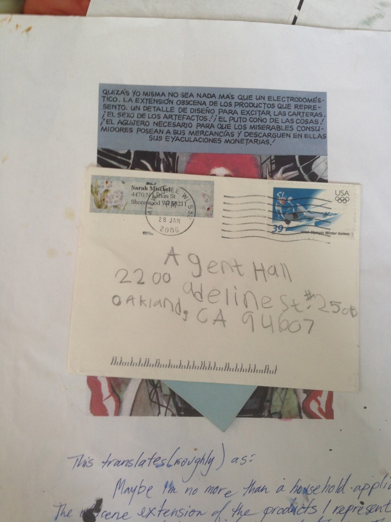 A letter from my niece, then 7 or so, now 17.  For at least 8 years we wrote to each other as secret agents.  